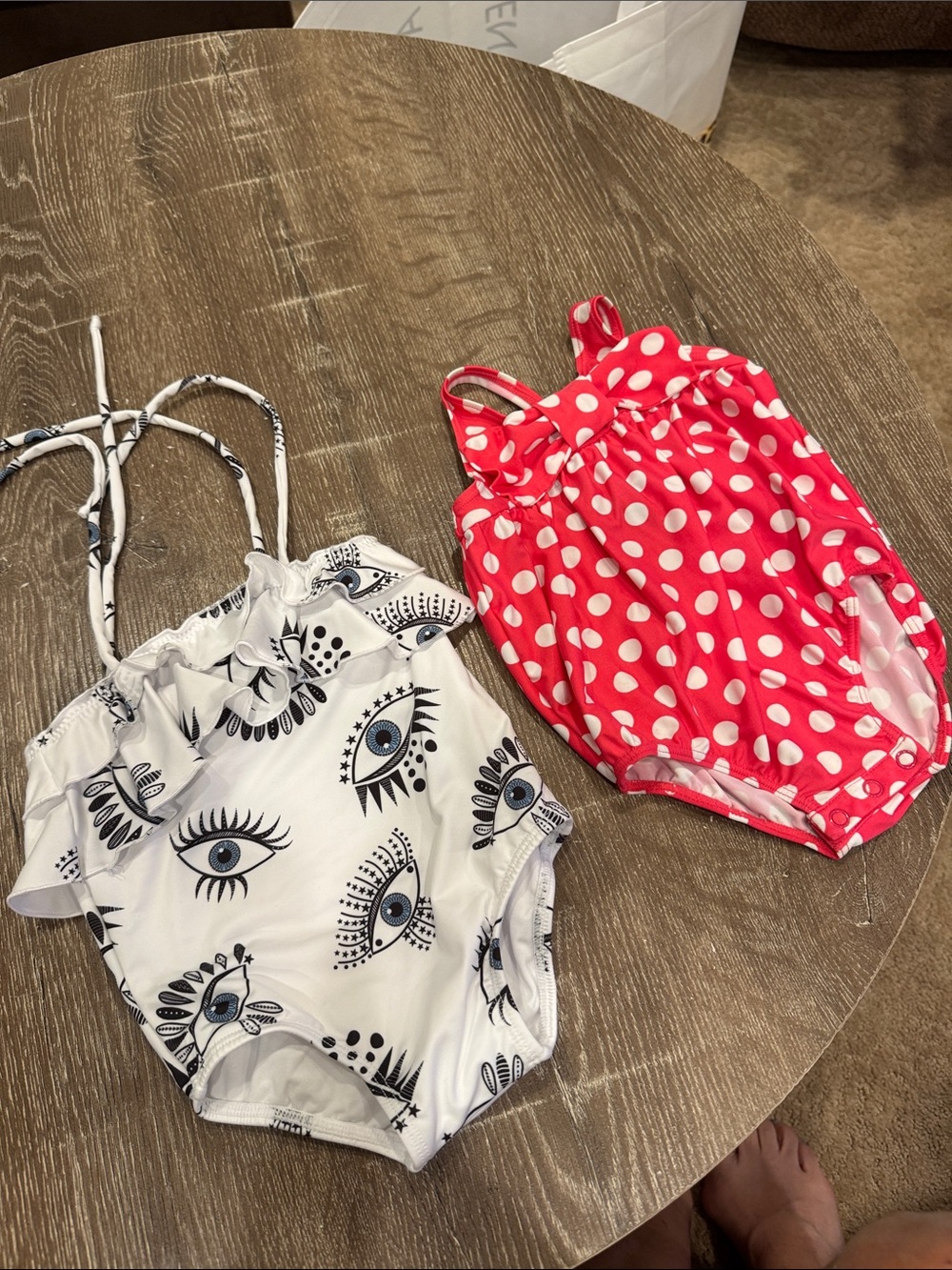 Lili Gaufrette Pink with White Polka Dot Kids Swim Bodysuit